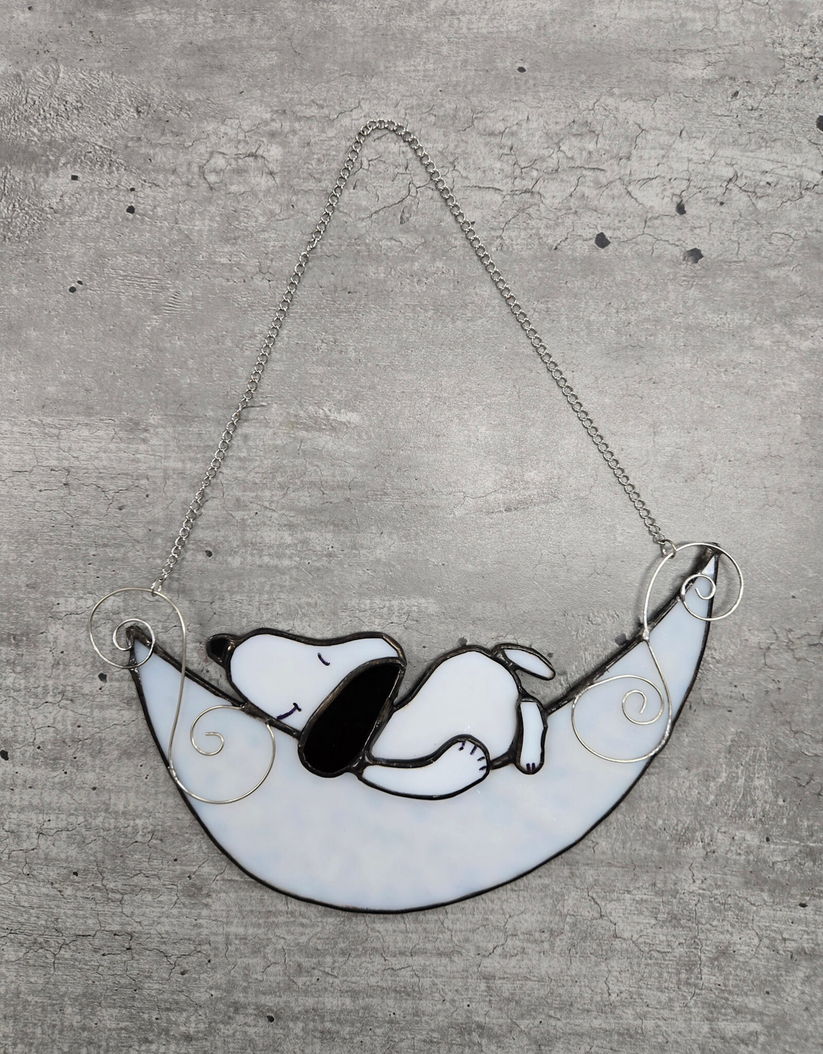 Stained Glass Snoopy on Moon