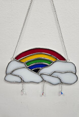 Stained Glass Rainbow w/Clouds Suncatcher