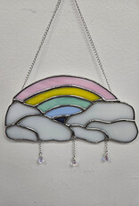 Stained Glass Rainbow w/Clouds Suncatcher