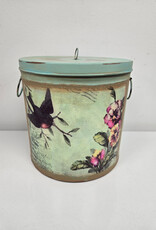 Green Tin Bird Canister