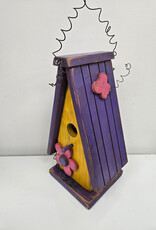 Colourful Wooden Birdhouse - Yellow/Purple/Pink