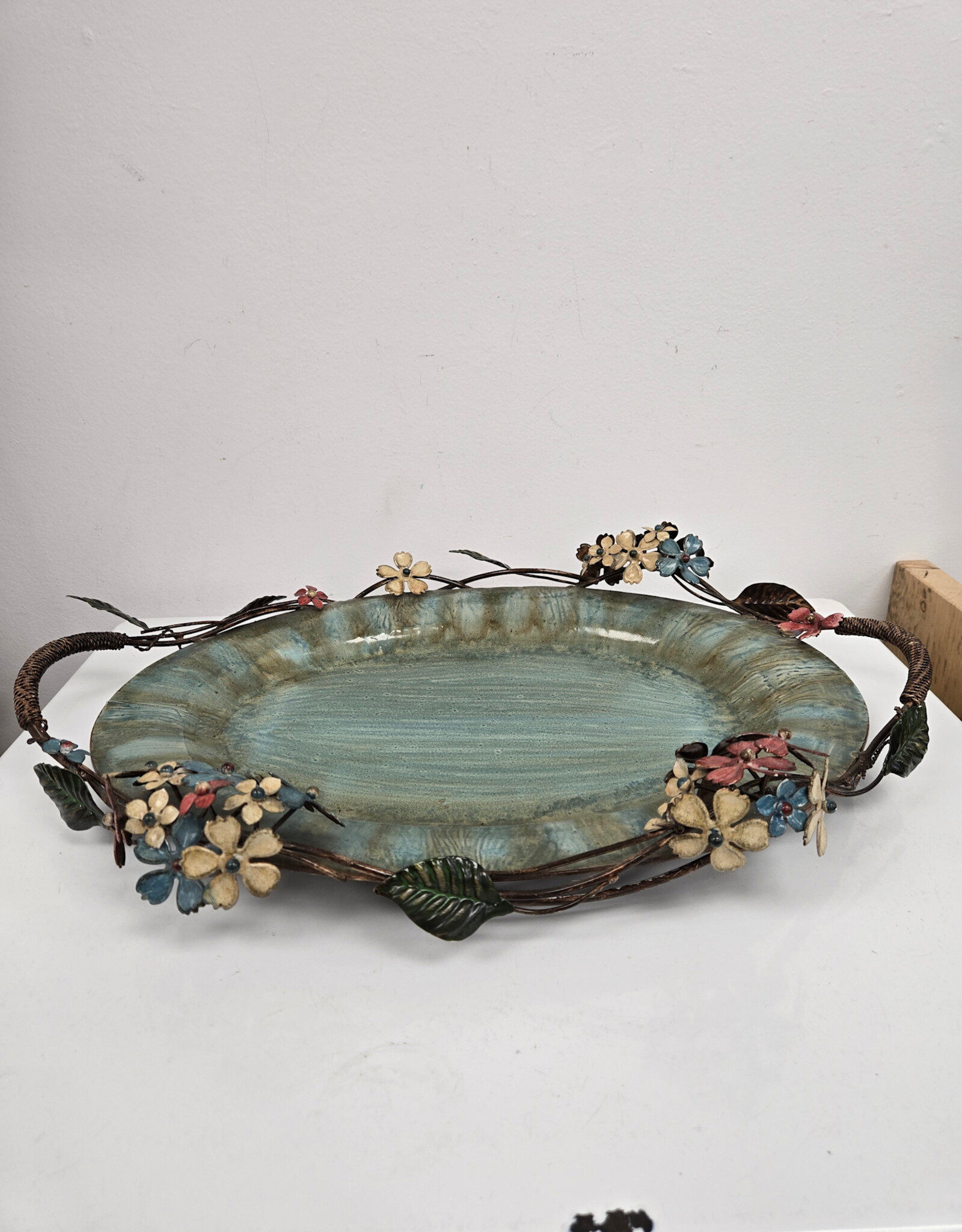 Floral Metal Platter