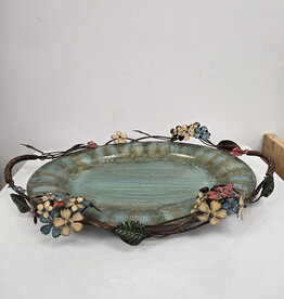 Floral Metal Platter