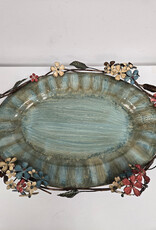 Floral Metal Platter