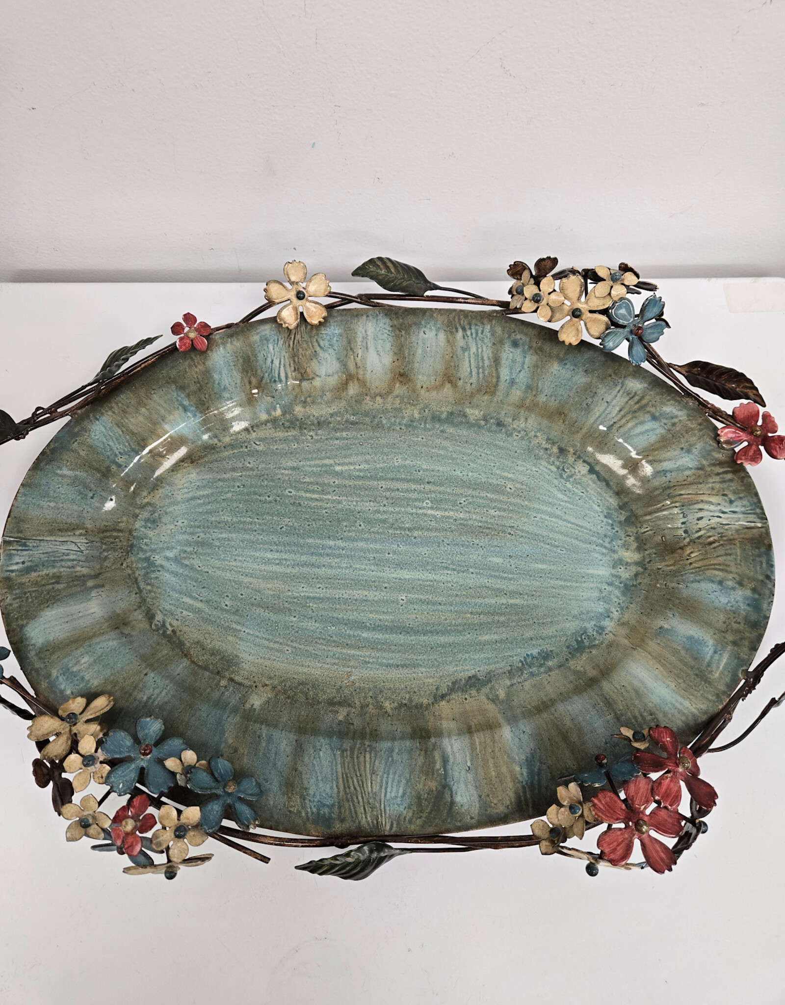 Floral Metal Platter