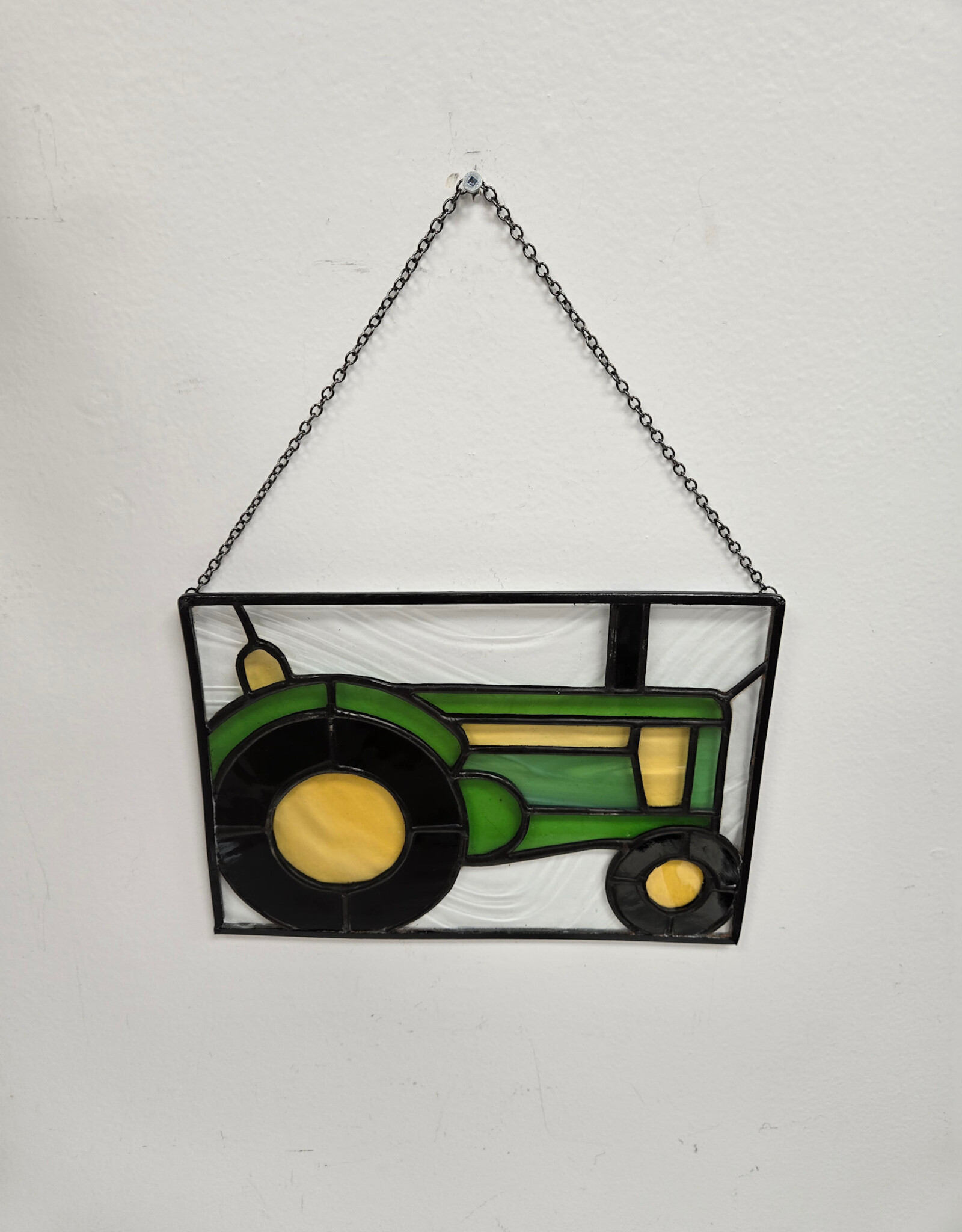 Stained Glass JD Tractor - 9" x 6.25"