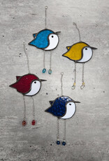 Stained Glass Bird w/chain legs - various colours