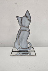 Stained Glass Cat on Mirror Stand