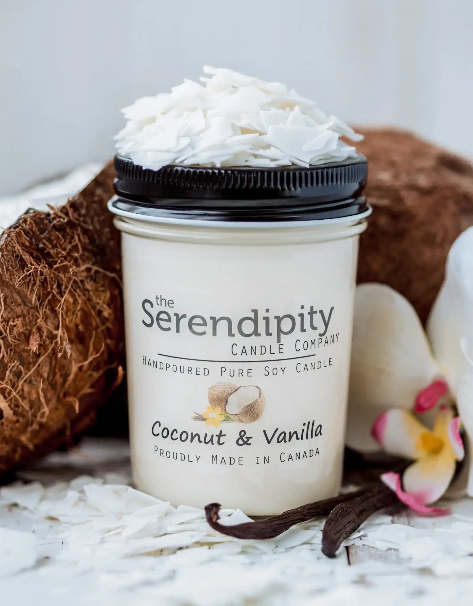 Serendipity Soy Candles 8oz Jar Candle - Coconut + Vanilla