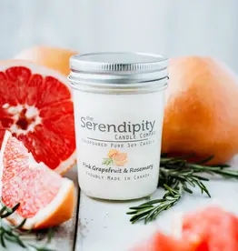 Serendipity Soy Candles 8oz Jar Candle - Pink Grapefruit + Rosemary