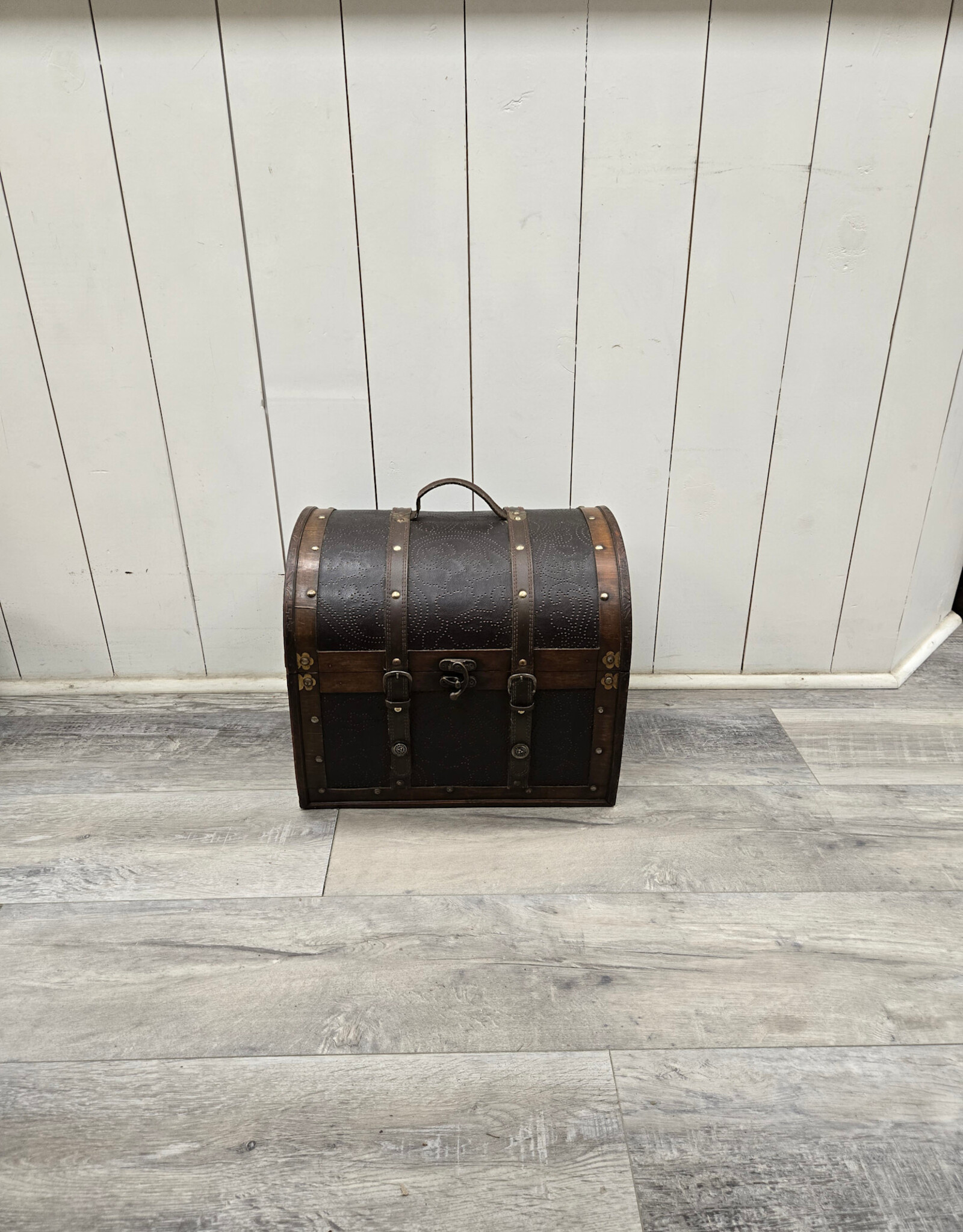 Wooden Treasure Chest Storage Box - 14.5x11.75x12.5"