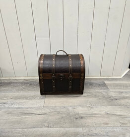 Wooden Treasure Chest Storage Box - 14.5x11.75x12.5"