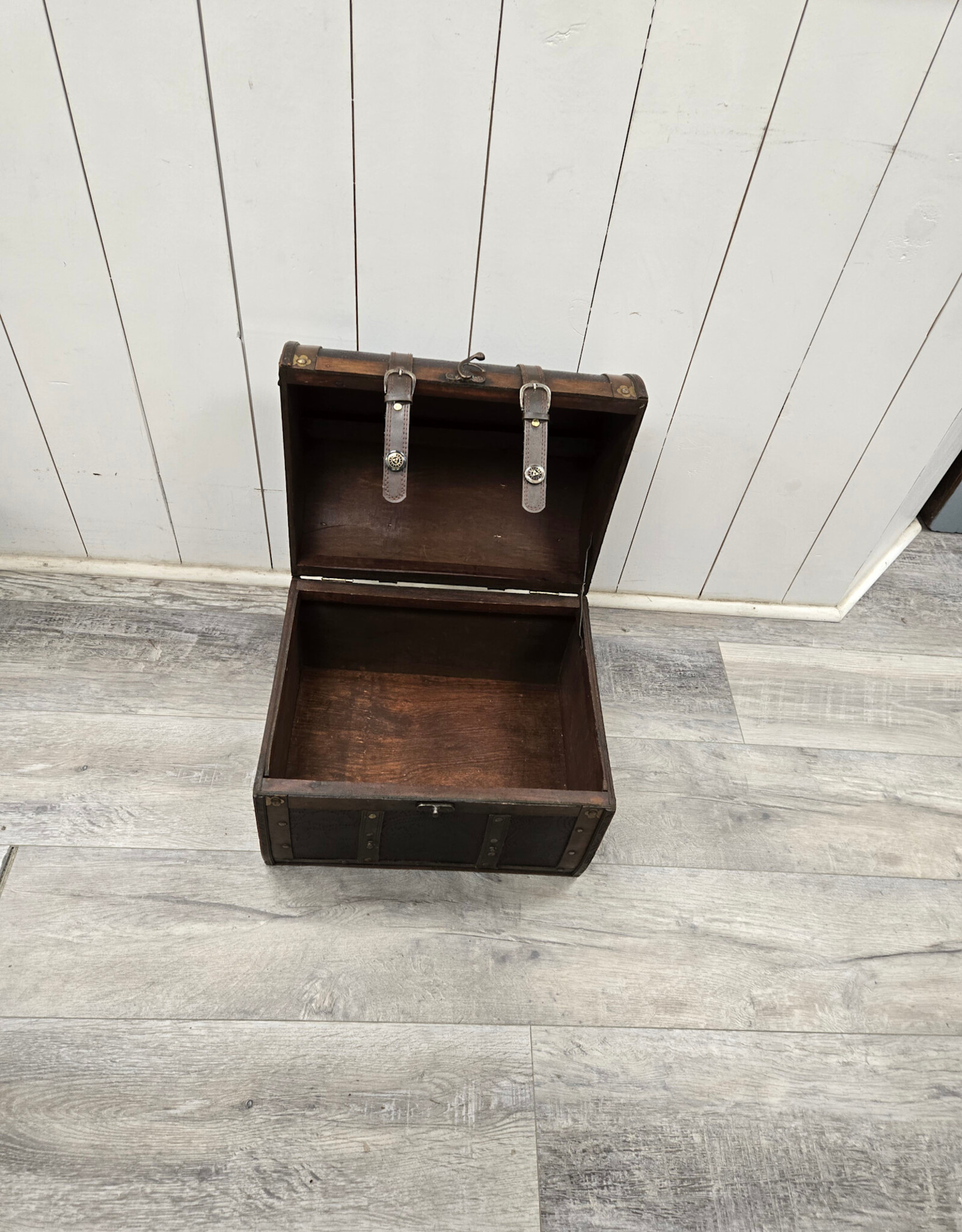Wooden Treasure Chest Storage Box - 14.5x11.75x12.5"