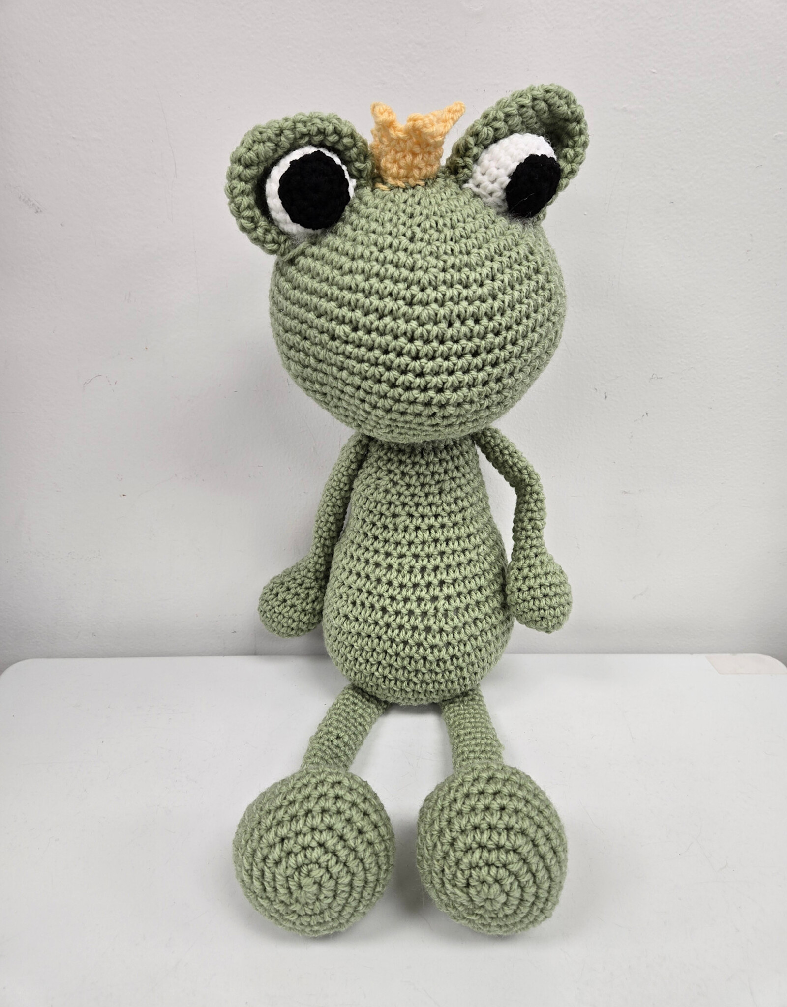 Crocheted Large Stuffie - Frog Prince