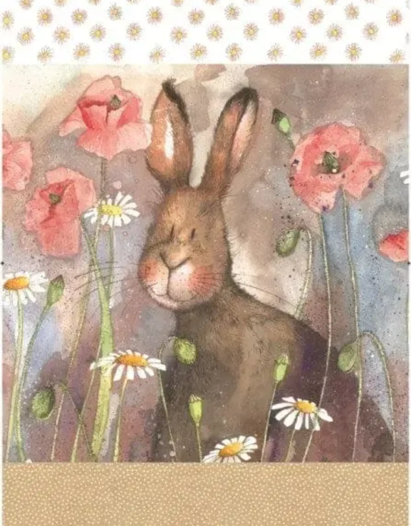 Tea Towel - Hare & Poppies