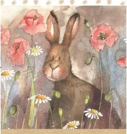 Tea Towel - Hare & Poppies