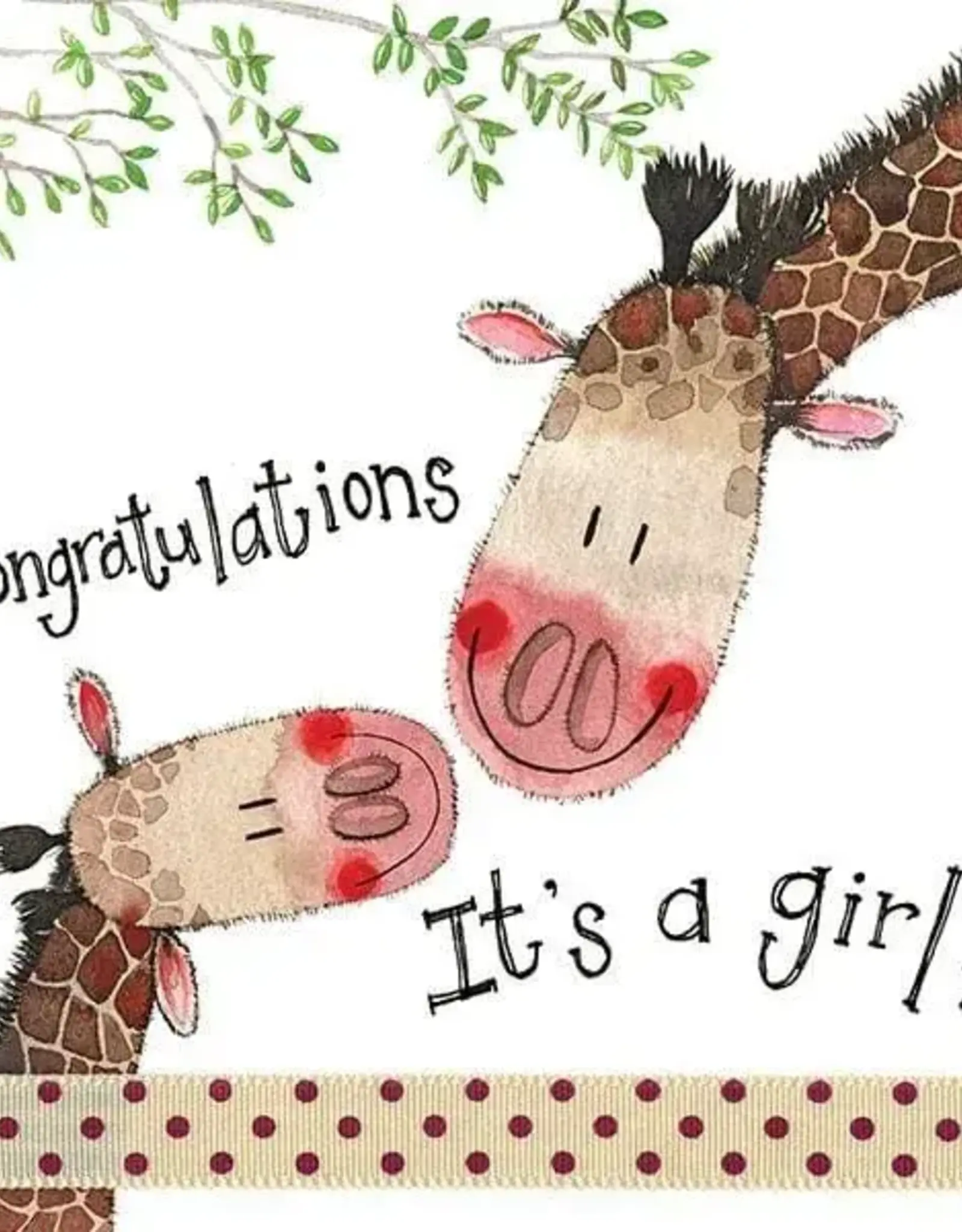 Alex Clark New Baby Card - Giraffe Family