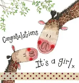 Alex Clark New Baby Card - Giraffe Family