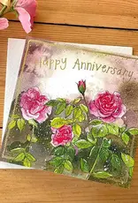 Alex Clark Anniversary Card - Pink Roses