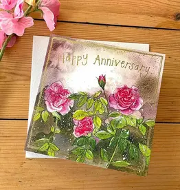 Alex Clark Anniversary Card - Pink Roses