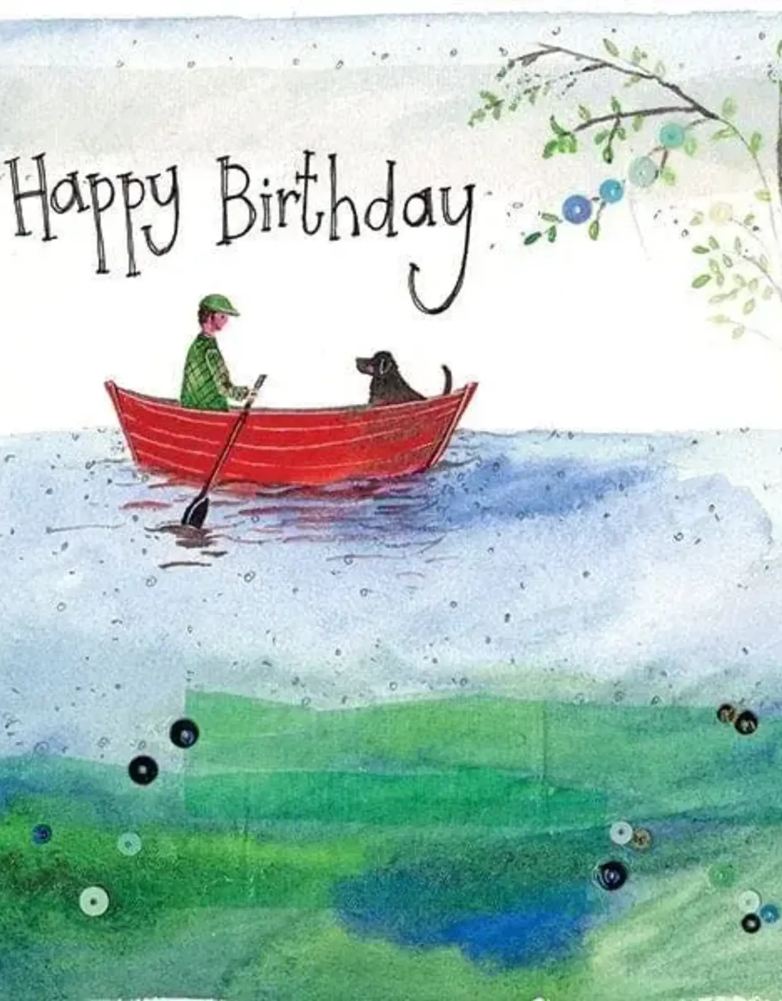 Alex Clark Birthday Card - Red Boat