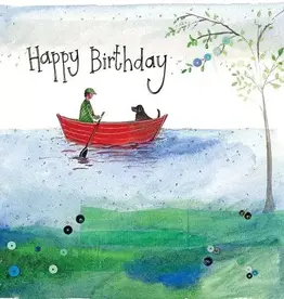 Alex Clark Birthday Card - Red Boat