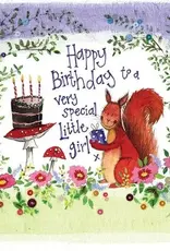 Alex Clark Birthday Card - Little Girl Woodland