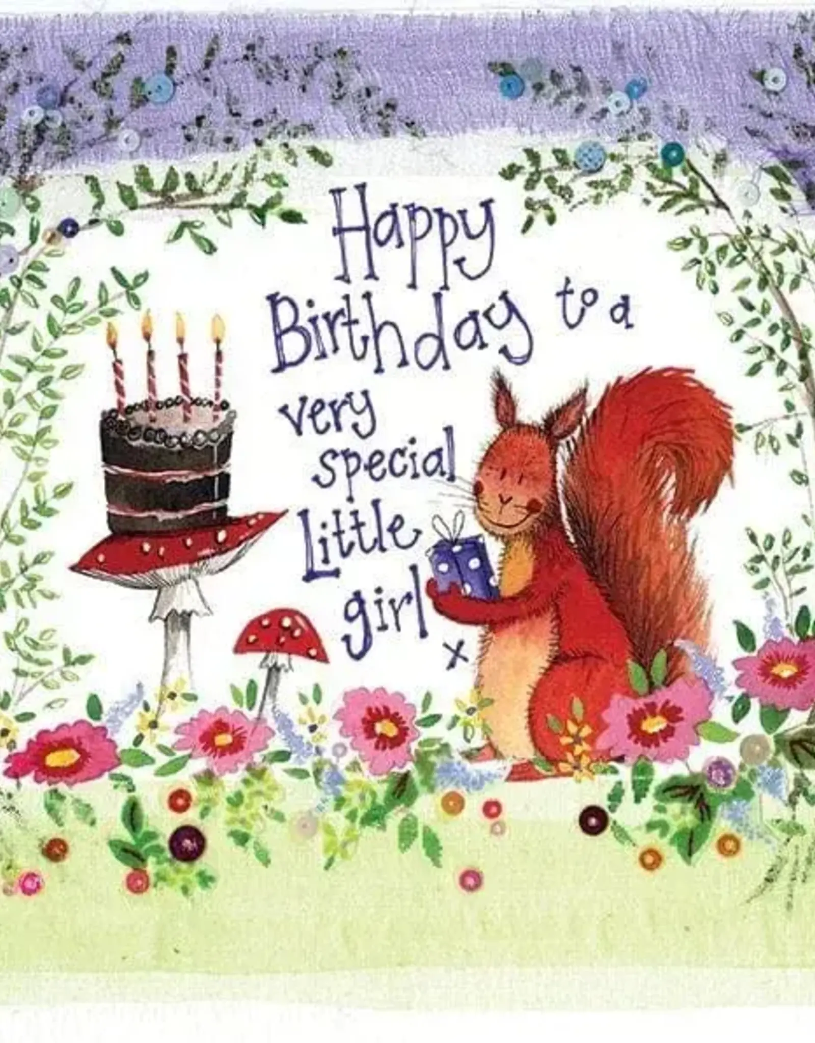 Alex Clark Birthday Card - Little Girl Woodland