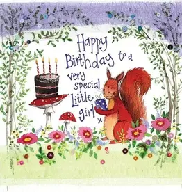 Alex Clark Birthday Card - Little Girl Woodland