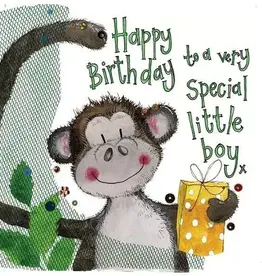 Alex Clark Birthday Card - Little Boy Monkey