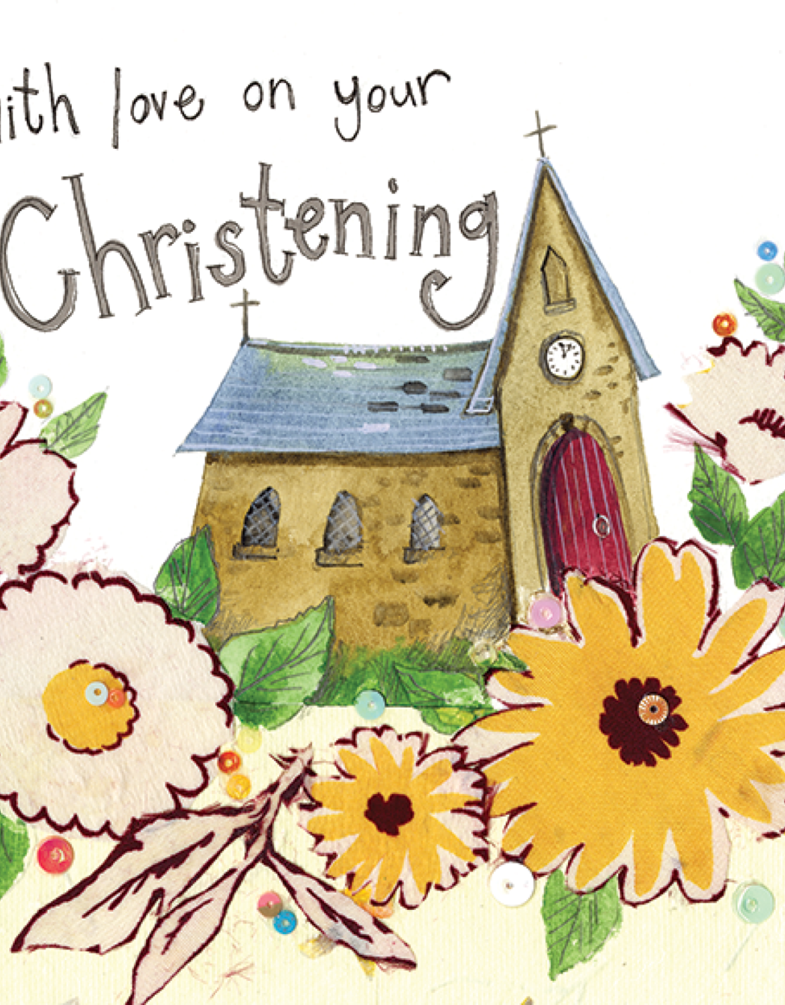 Alex Clark New Baby Card - Floral Christening