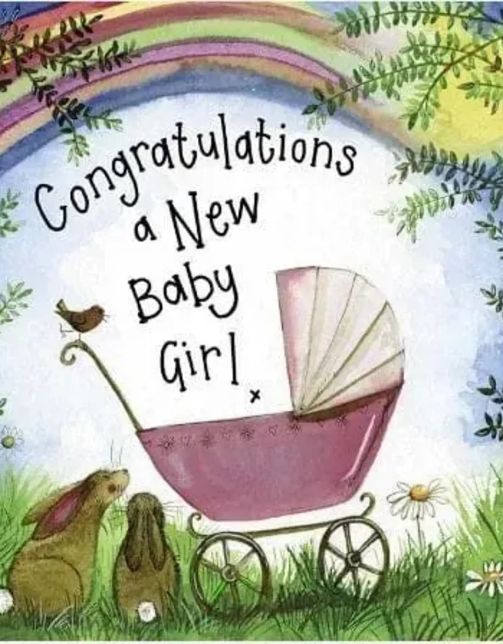 Alex Clark New Baby Card - Sunshine Pink Pram