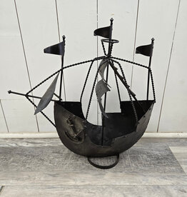 Vintage Metal Ship Sculpture