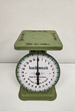 Sears Roebuck Green Metal Scale 25 Pounds - Farmhouse Decor Model 1906