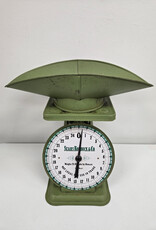 Sears Roebuck Green Metal Scale 25 Pounds - Farmhouse Decor Model 1906