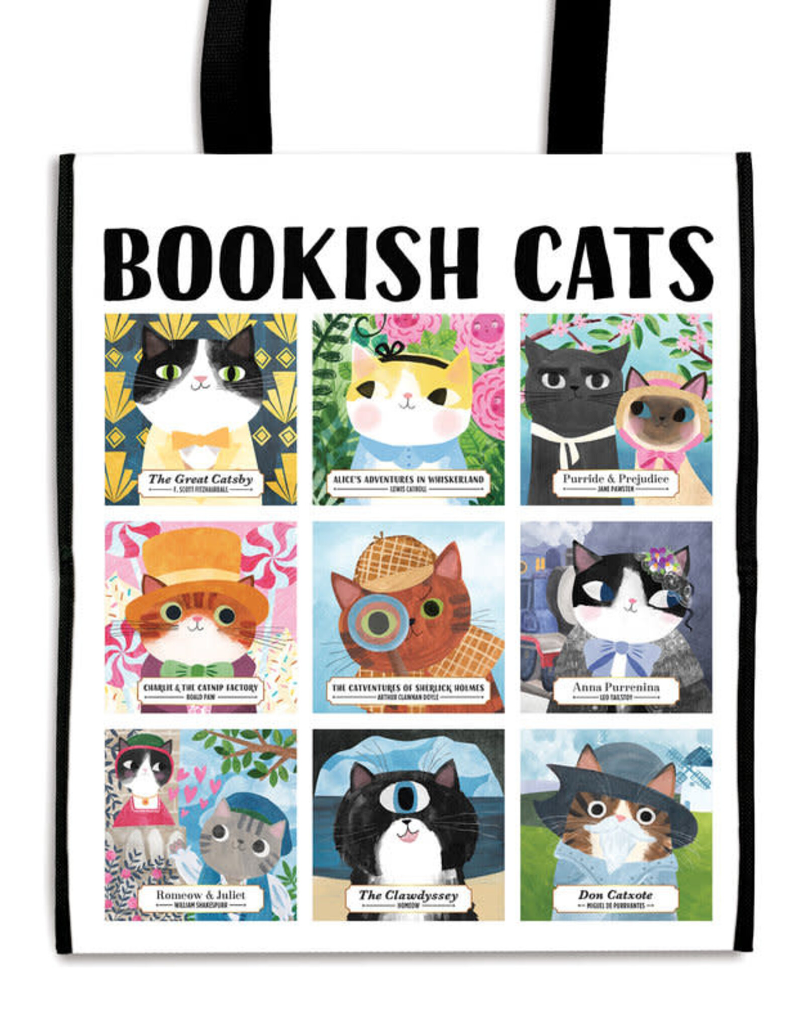 Reusable Shopping Bag - Bookish Cats