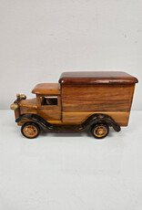 Vintage Hand-crafted Wooden Delivery Truck w/Lidded Storage Box