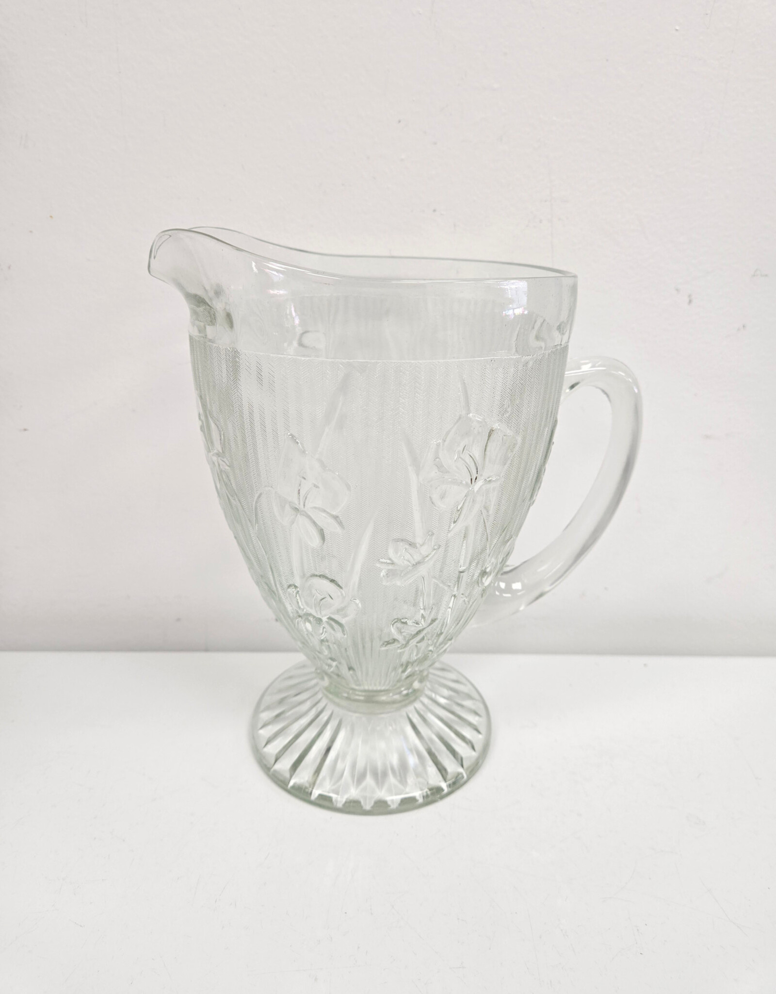 Vintage Jeanette Glass Pitcher -  Iris & Herringbone