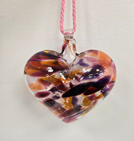 Vintage Hand Blown Glass Hanging Heart
