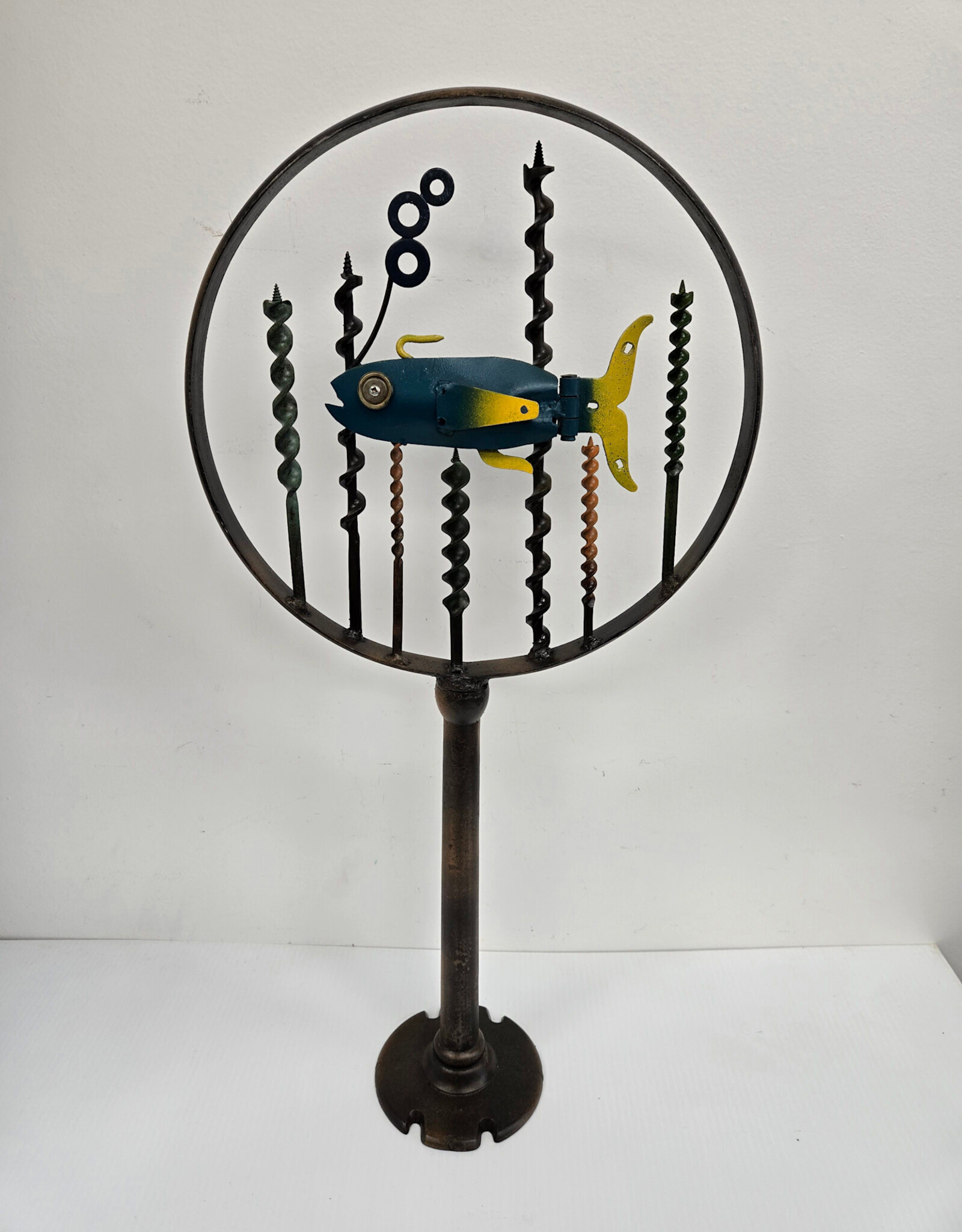 Welded Fish on Iron Stand