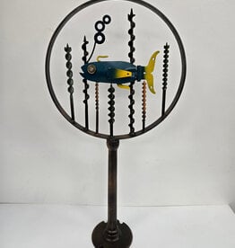 Welded Fish on Iron Stand