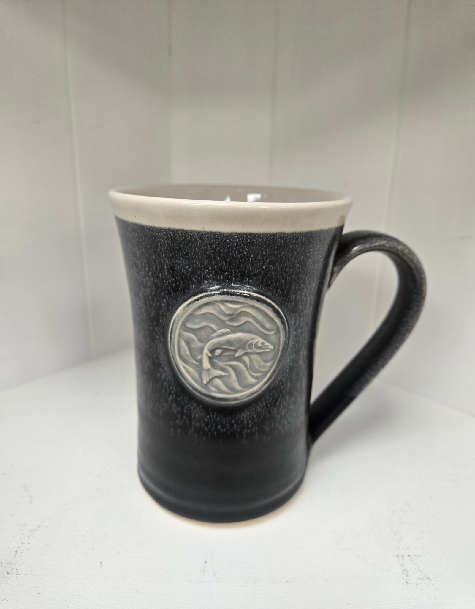 Black & White Medallion Mug - Salmon