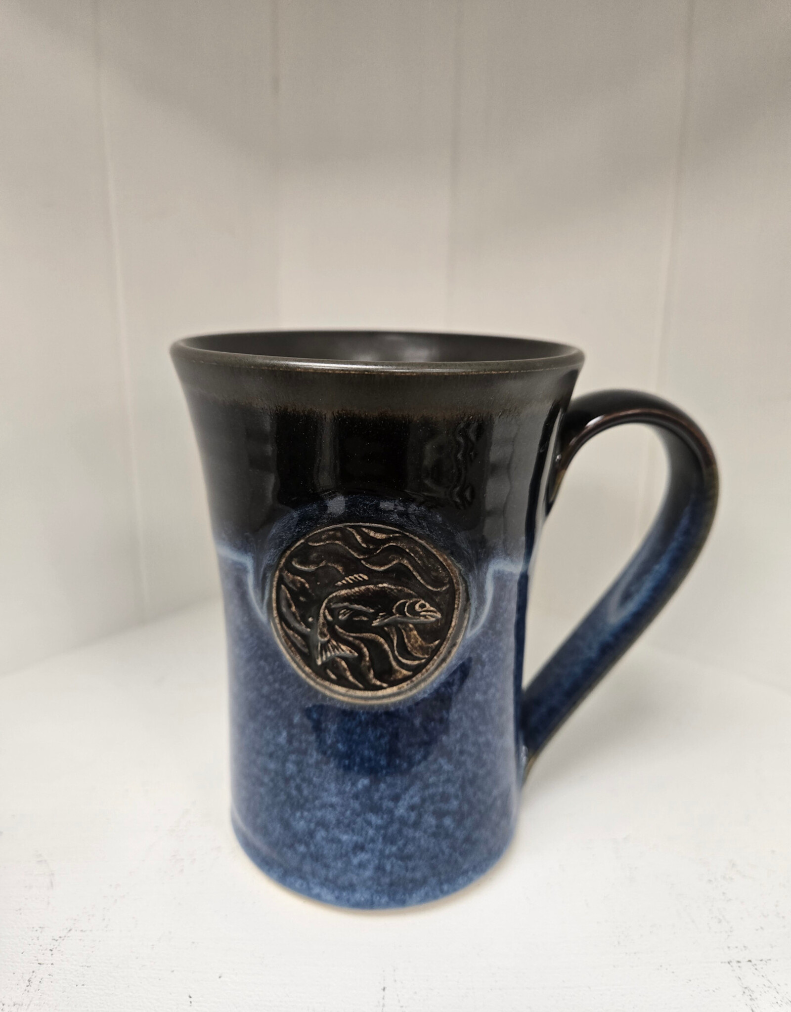 Blue Stone Medallion Mug - Salmon