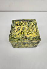 Yellow Hand-Crafted Pottery Box w/Lid