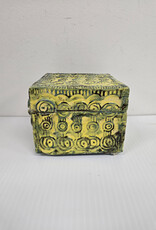 Yellow Hand-Crafted Pottery Box w/Lid