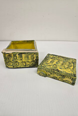 Yellow Hand-Crafted Pottery Box w/Lid