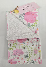 Burp Cloth - Pink Elephants w/flowers & bees