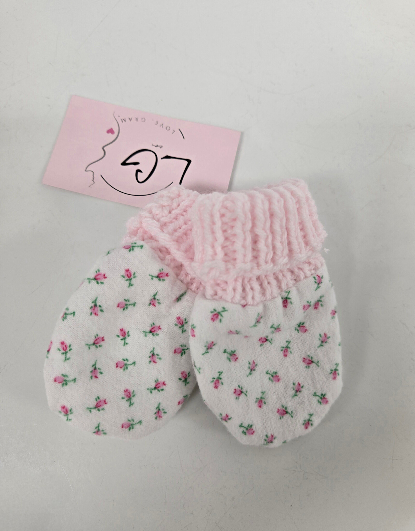 Flannel Mitts - Pink Roses