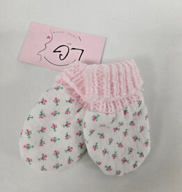 Flannel Mitts - Pink Roses