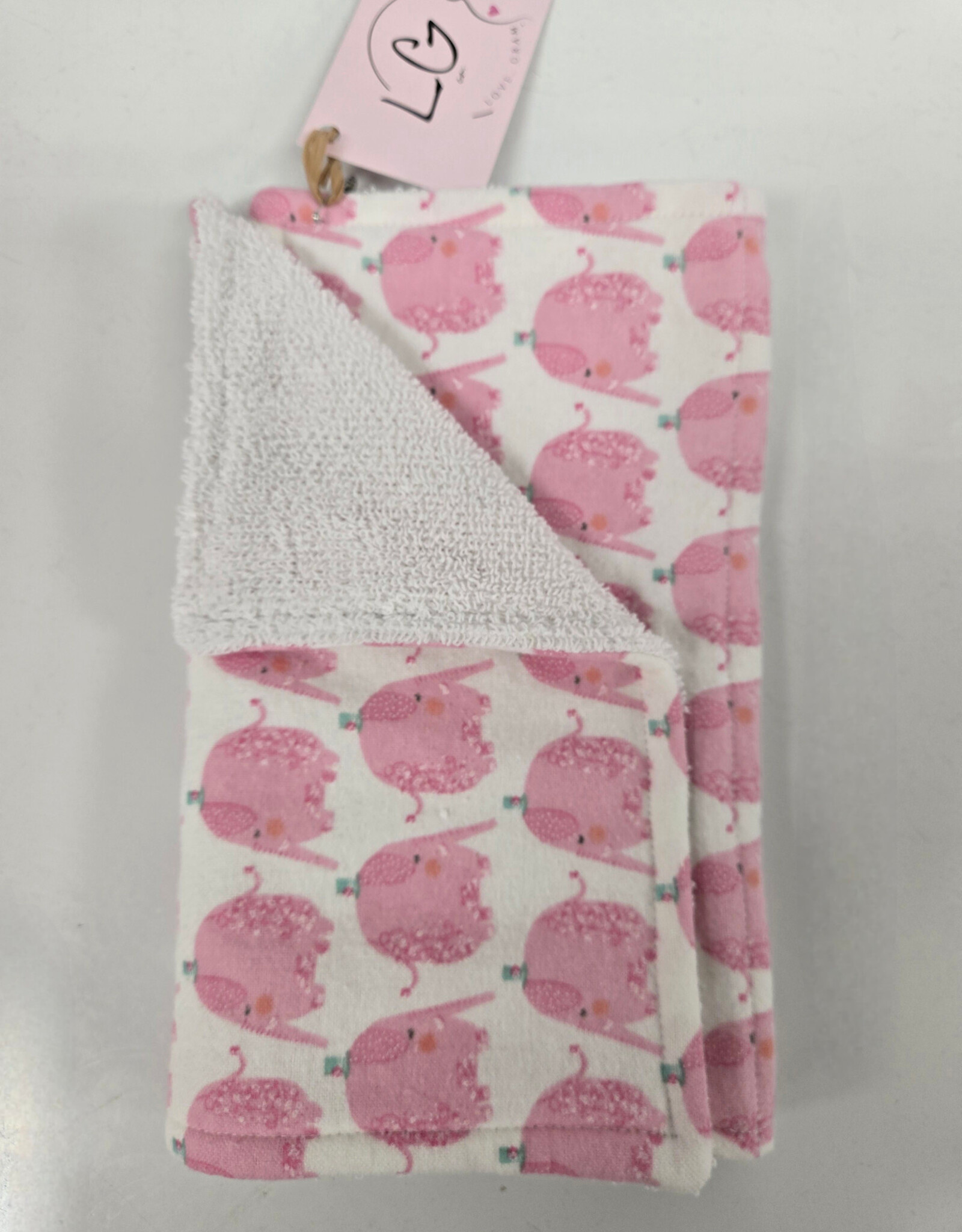Burp Cloth - Pink Elephants